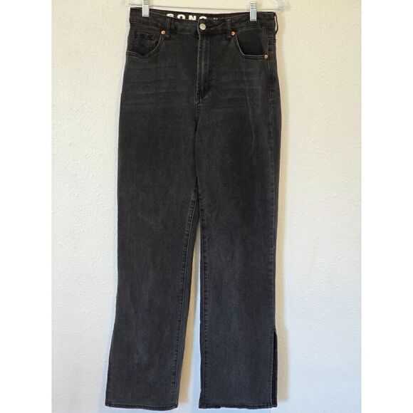 S.O.N.G 90s Boyfriend Black  Jeans High Rise Bootcut  Juniors Size 7/28 - Picture 1 of 8